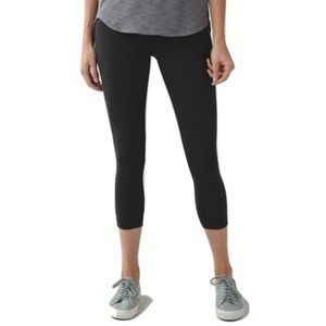 Lululemon Wunder Under Crop Luon Yoga Pants Black